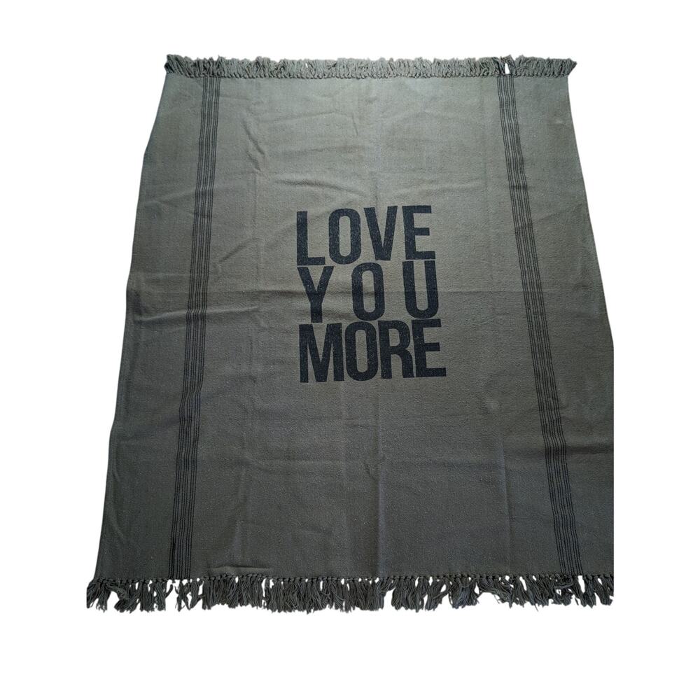 "Love You More Cotton Blend Throw Tan